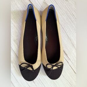 Rothy's Women's "The Ballet Flat Beige and Black" In Sole Comfort Size 9